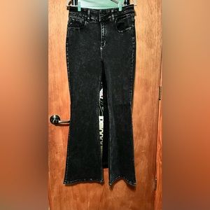KanCan Black acid wash flared jeans